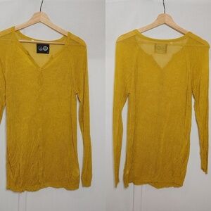 Cheap Monday Long Line Boyfriend Cardigan Lightweight Mustard Yellow Medium